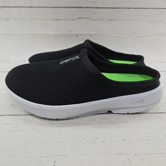 Oofos Oocoozie Sport Mule Recovery Slide Shoe Black Mesh Slip On Mens 11 44‎